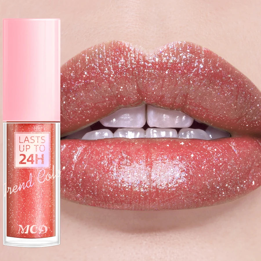 Lip gloss with 18 bright colors, long-lasting and waterproof. Moisturizes and adds shine to lips.