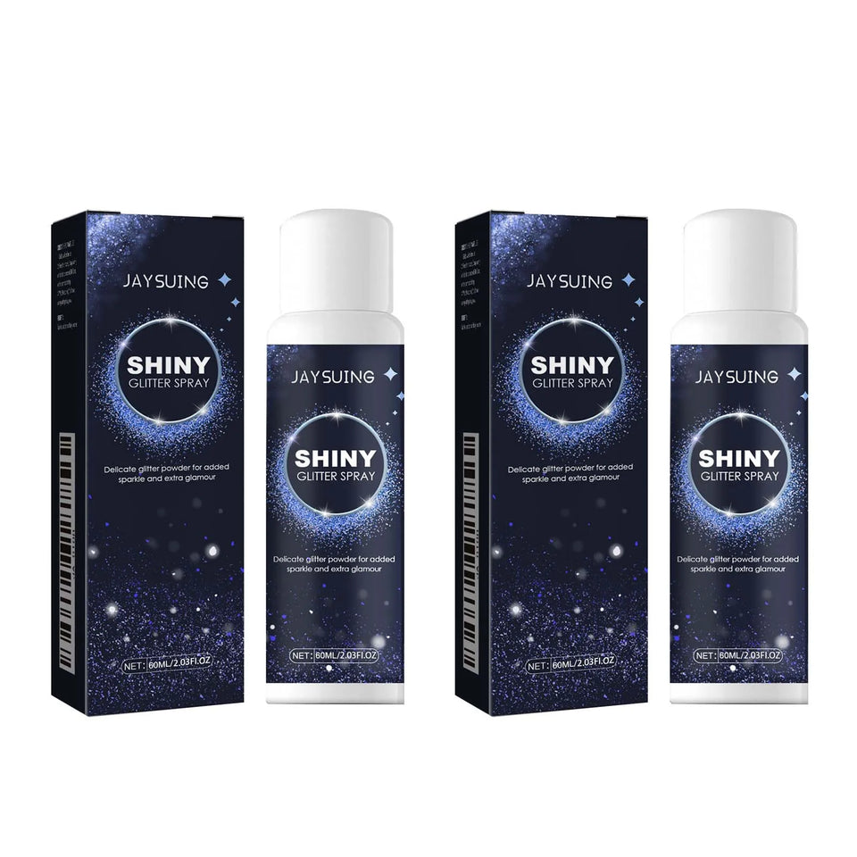 Silver glitter spray for hair and body, with instant holographic shine