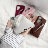 Silicone case for Samsung Galaxy with lipstick holder. Practical and stylish protection