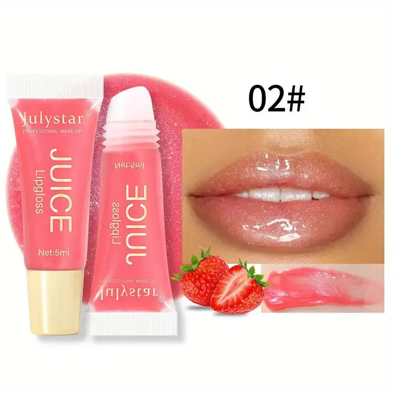 Transparent Lip Oil Jelly that moisturizes and softens lips. Fruity scent and glossy finish