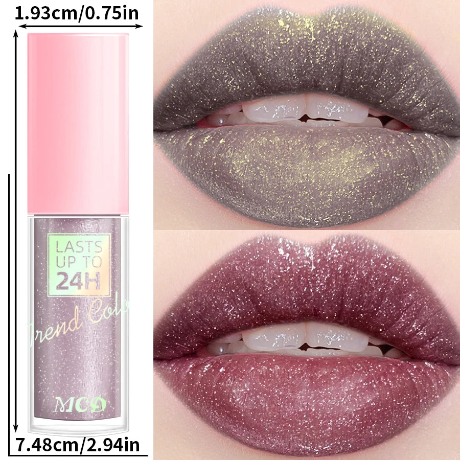 Lip gloss with 18 bright colors, long-lasting and waterproof. Moisturizes and adds shine to lips.