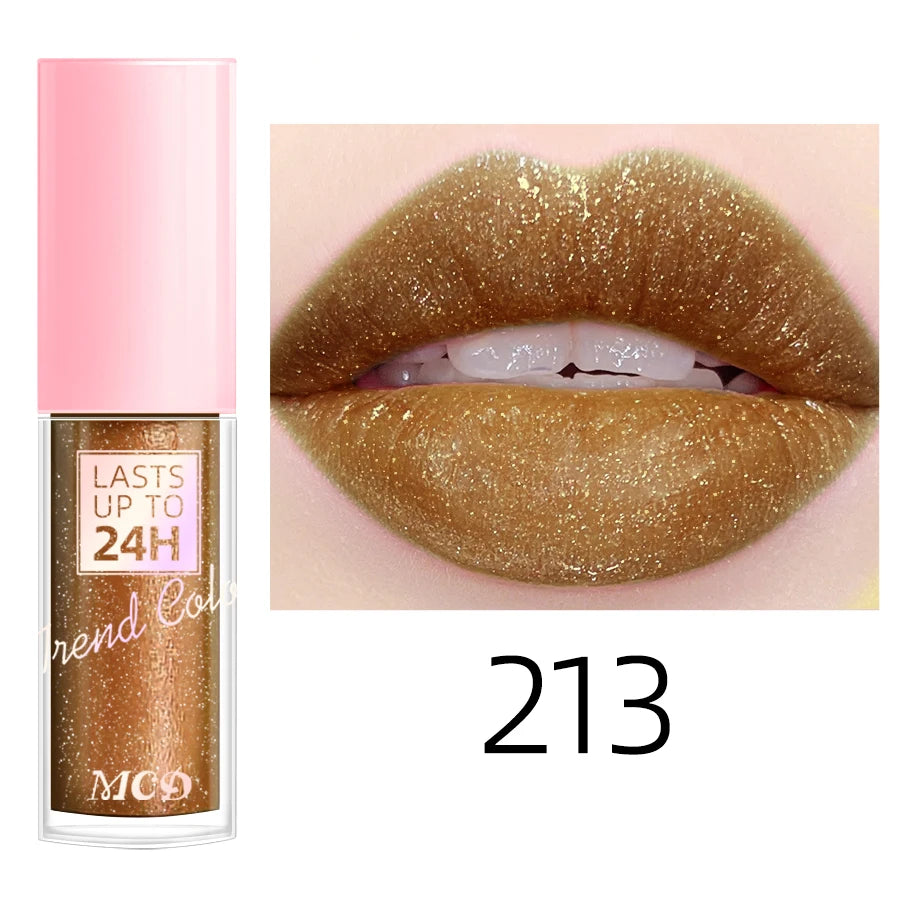 Lip gloss with 18 bright colors, long-lasting and waterproof. Moisturizes and adds shine to lips.