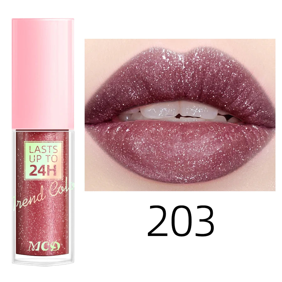 Lip gloss with 18 bright colors, long-lasting and waterproof. Moisturizes and adds shine to lips.