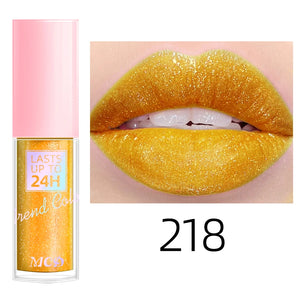 Lip gloss with 18 bright colors, long-lasting and waterproof. Moisturizes and adds shine to lips.