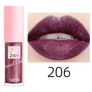 Lip gloss with 18 bright colors, long-lasting and waterproof. Moisturizes and adds shine to lips.