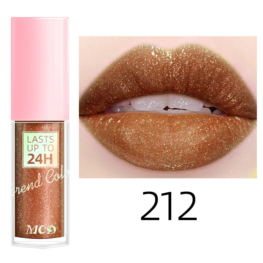 Lip gloss with 18 bright colors, long-lasting and waterproof. Moisturizes and adds shine to lips.