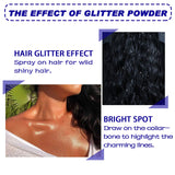 Silver glitter spray for hair and body, with instant holographic shine