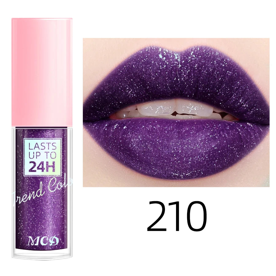 Lip gloss with 18 bright colors, long-lasting and waterproof. Moisturizes and adds shine to lips.