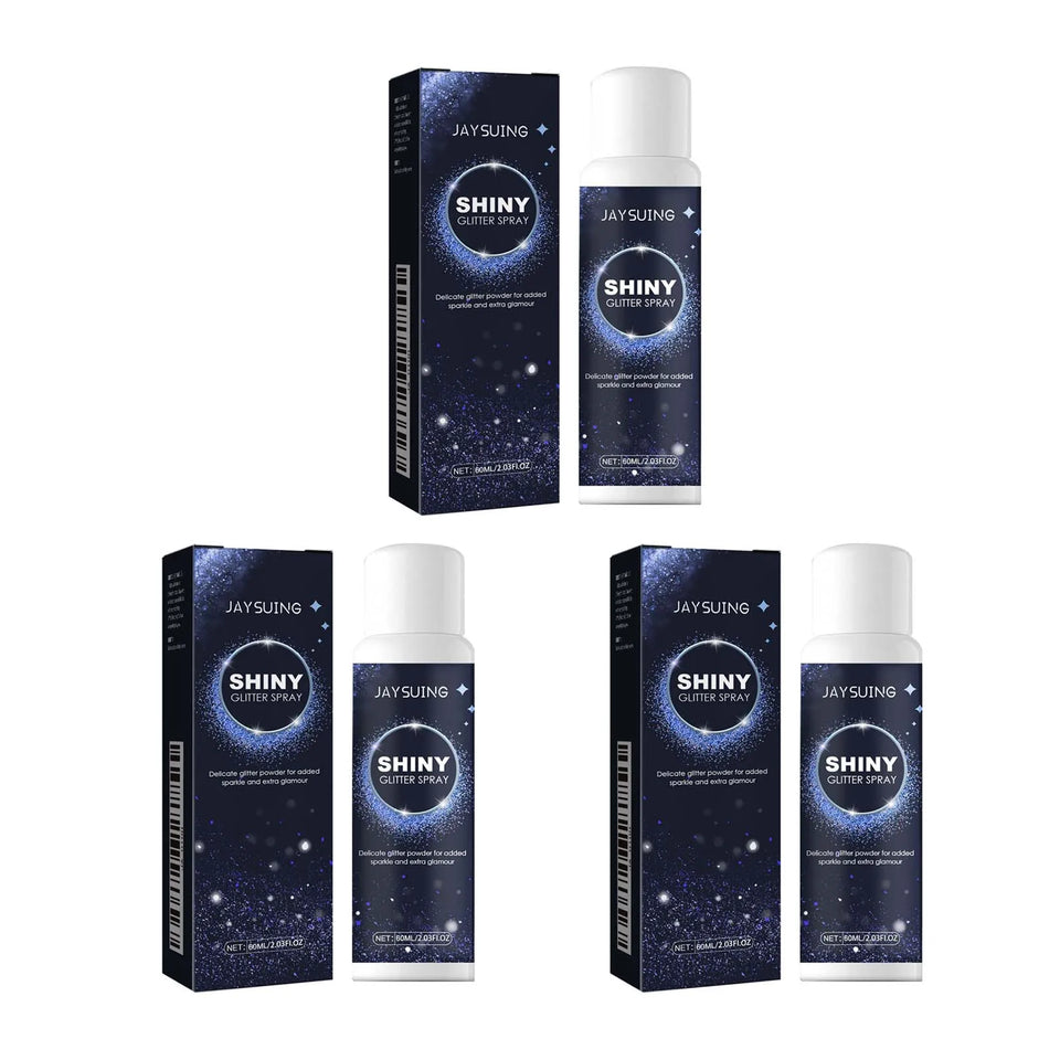 Silver glitter spray for hair and body, with instant holographic shine
