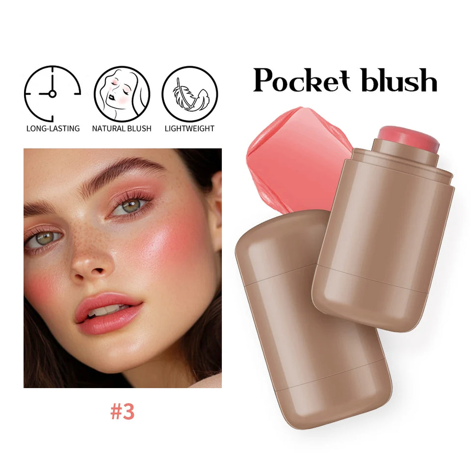 3-in-1 Blush Stick, moisturized face and lips with long-lasting color and natural shine