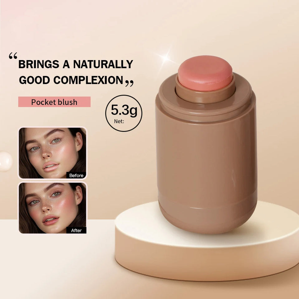 3-in-1 Blush Stick, moisturized face and lips with long-lasting color and natural shine