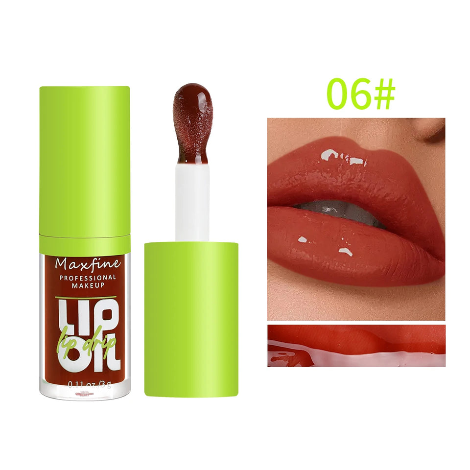 Transparent and nourishing liquid gloss. Leaves lips soft, shiny, and irresistible