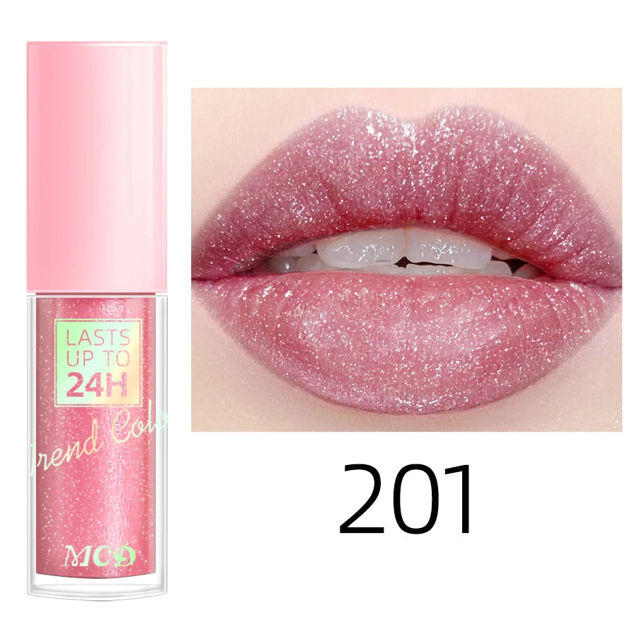 Lip gloss with 18 bright colors, long-lasting and waterproof. Moisturizes and adds shine to lips.
