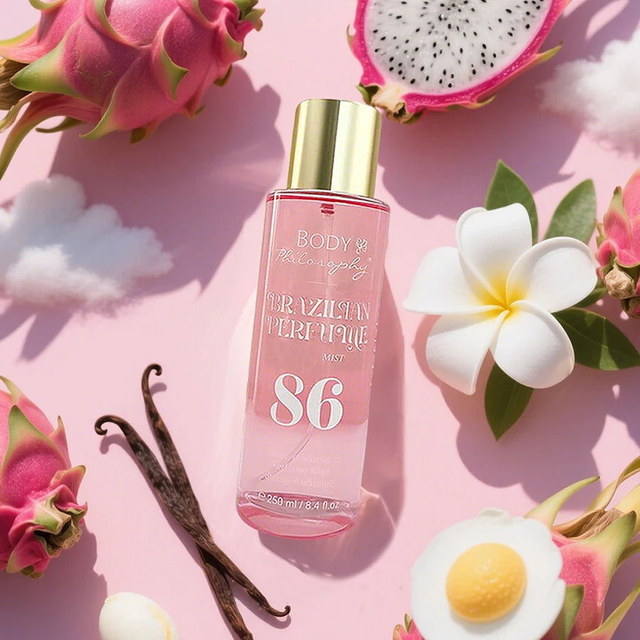 Body & Hair Mist 250ml with a hint of vanilla. Sweet, floral, and long-lasting fragrance