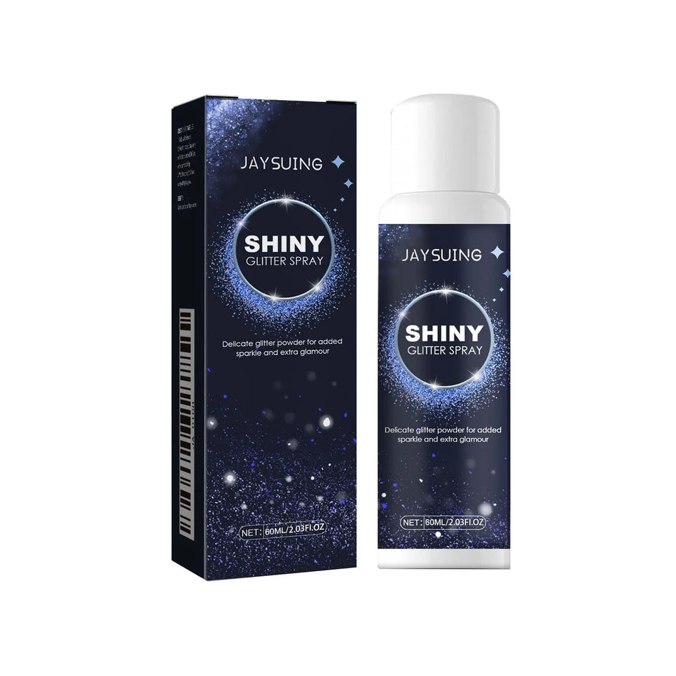 Silver glitter spray for hair and body, with instant holographic shine