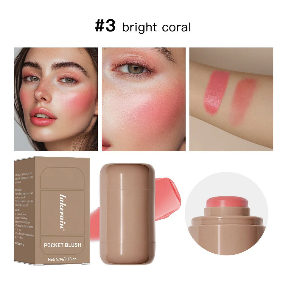3-in-1 Blush Stick, moisturized face and lips with long-lasting color and natural shine