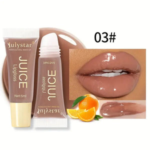 Transparent Lip Oil Jelly that moisturizes and softens lips. Fruity scent and glossy finish
