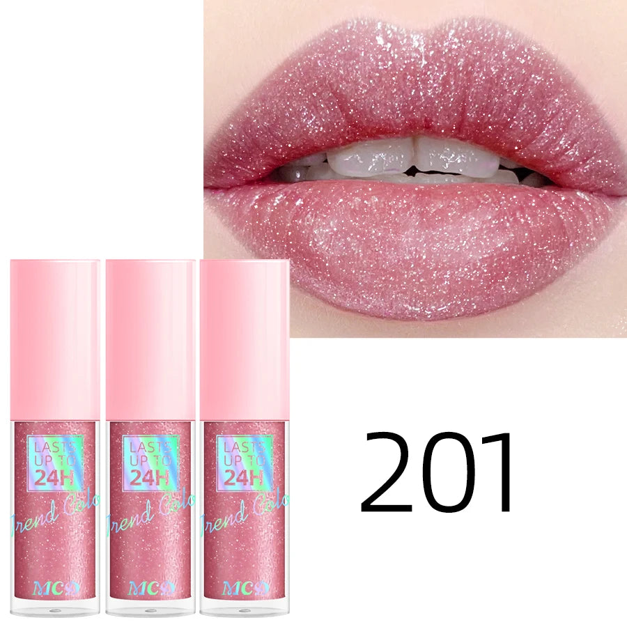 Lip gloss with 18 bright colors, long-lasting and waterproof. Moisturizes and adds shine to lips.