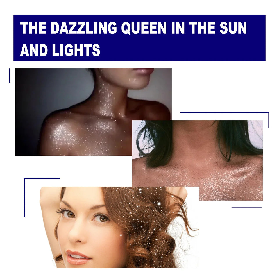 Silver glitter spray for hair and body, with instant holographic shine