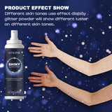 Silver glitter spray for hair and body, with instant holographic shine