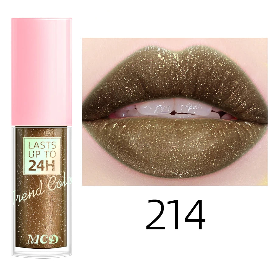 Lip gloss with 18 bright colors, long-lasting and waterproof. Moisturizes and adds shine to lips.