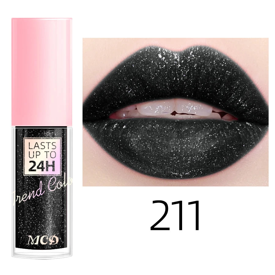 Lip gloss with 18 bright colors, long-lasting and waterproof. Moisturizes and adds shine to lips.