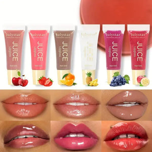 Transparent Lip Oil Jelly that moisturizes and softens lips. Fruity scent and glossy finish