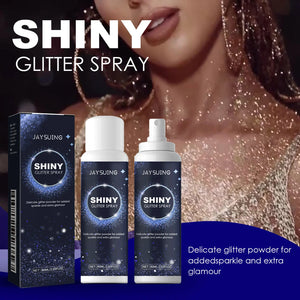 Silver glitter spray for hair and body, with instant holographic shine
