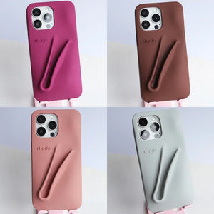 Rhode silicone case for iPhone with practical lip gloss holder. Protection and style in one accessory