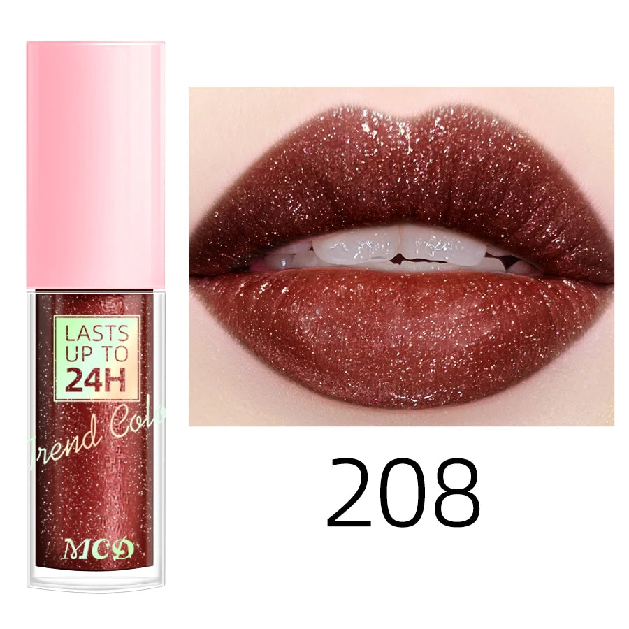 Lip gloss with 18 bright colors, long-lasting and waterproof. Moisturizes and adds shine to lips.