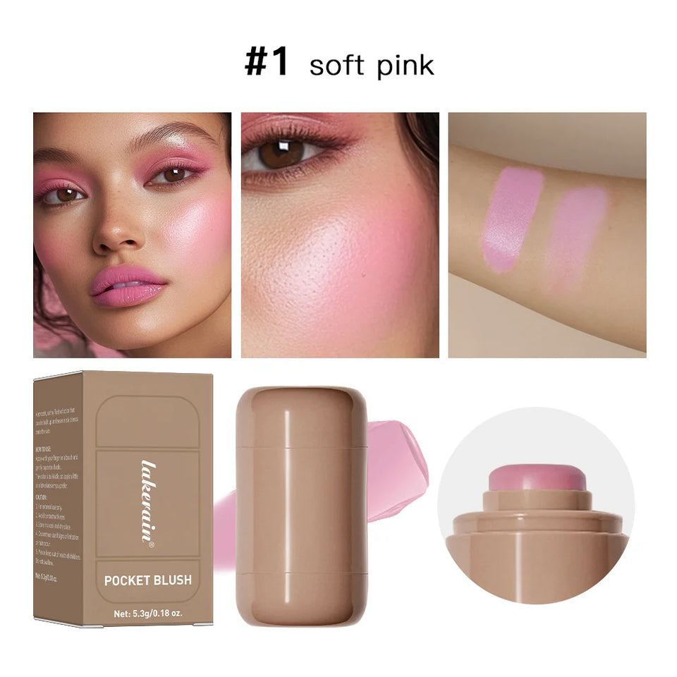 3-in-1 Blush Stick, moisturized face and lips with long-lasting color and natural shine