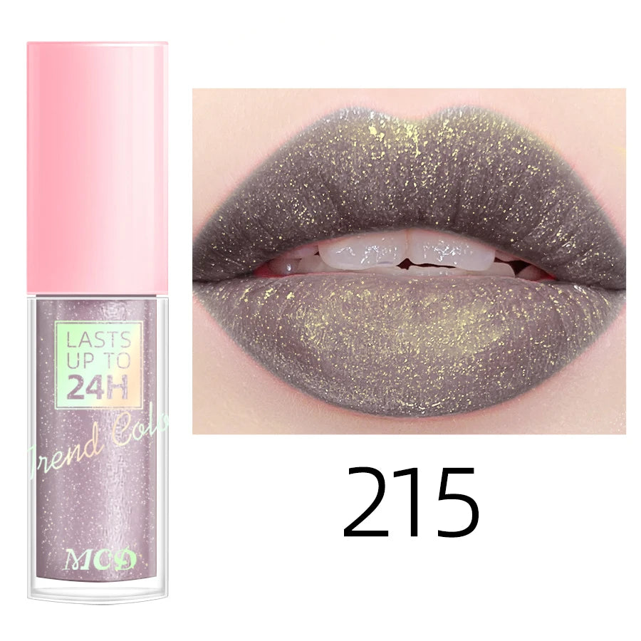 Lip gloss with 18 bright colors, long-lasting and waterproof. Moisturizes and adds shine to lips.
