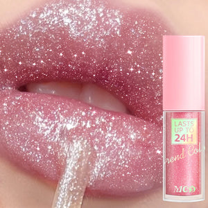 Lip gloss with 18 bright colors, long-lasting and waterproof. Moisturizes and adds shine to lips.